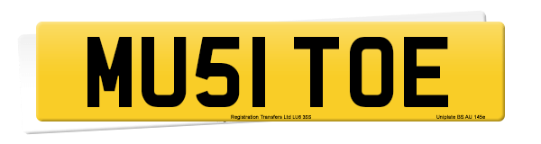 Registration number MU51 TOE